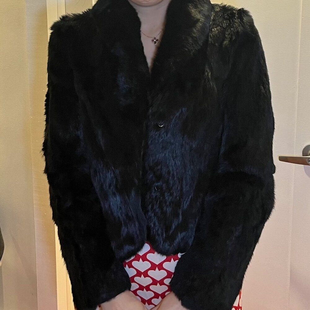 100% Rabbit Fur Cropped Jacket